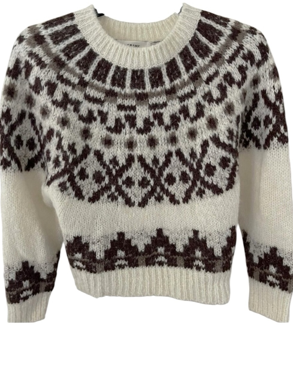 FRAME Fairisle Sweater in Cream Multi Size Medium - Picture 4 of 11